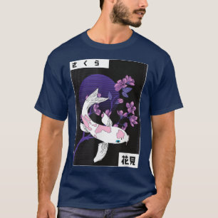 T-shirt Japonais Koi Carp Sakura Cherry Tree Kanji Blossom