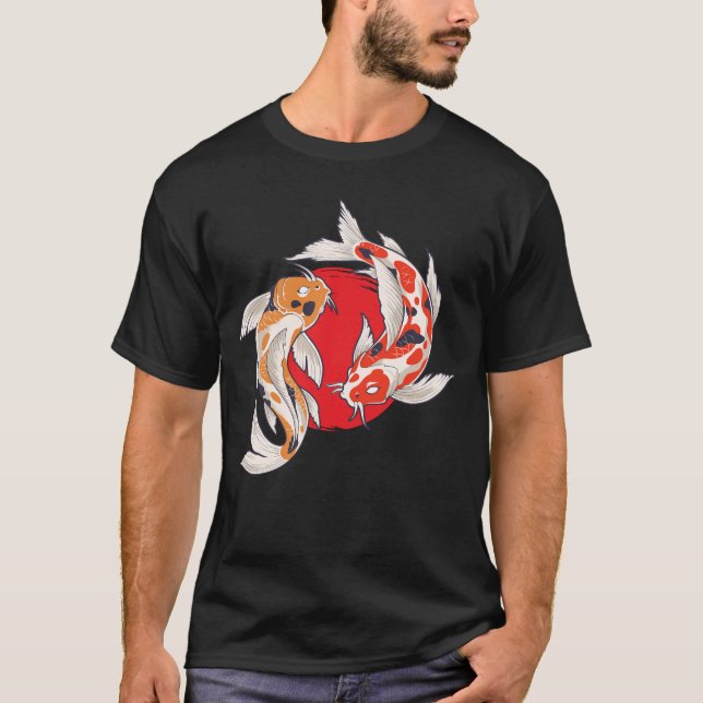 T-shirt Japonais Koi Poisson Art Pêcheur Aquaculture (Devant)