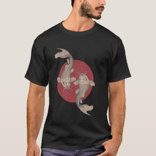 T-shirt Japonais Koi Poisson Art Yin Yang Zen Design esthé