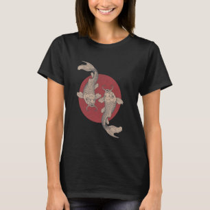 T-shirt Japonais Koi Poisson Art Yin Yang Zen Design esthé