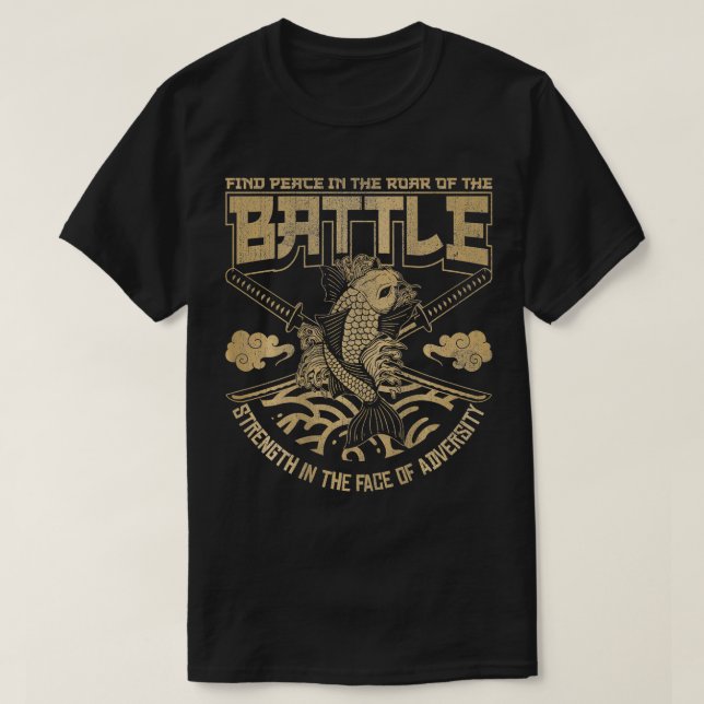 T-shirt Japonais Koi poisson et sabre Samurai japonais ART (Design devant)