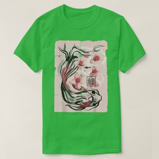 T-shirt Japonais Koi Poisson Sakura Cerry Blossom Graphiqu (Design devant)