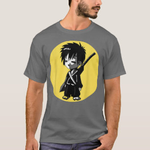 T-shirt Japonais Manga Anime Samurai Guerrier garçon Jaune