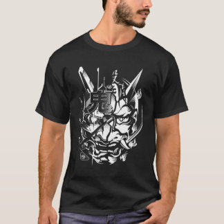 T-shirt Japonais Oni Cyberpunk Samurai Fun Techwear Mens W