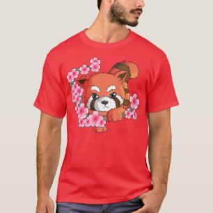 T-shirt Japonais Panda Cerise Fleur Arbre Ventilateur Bamb