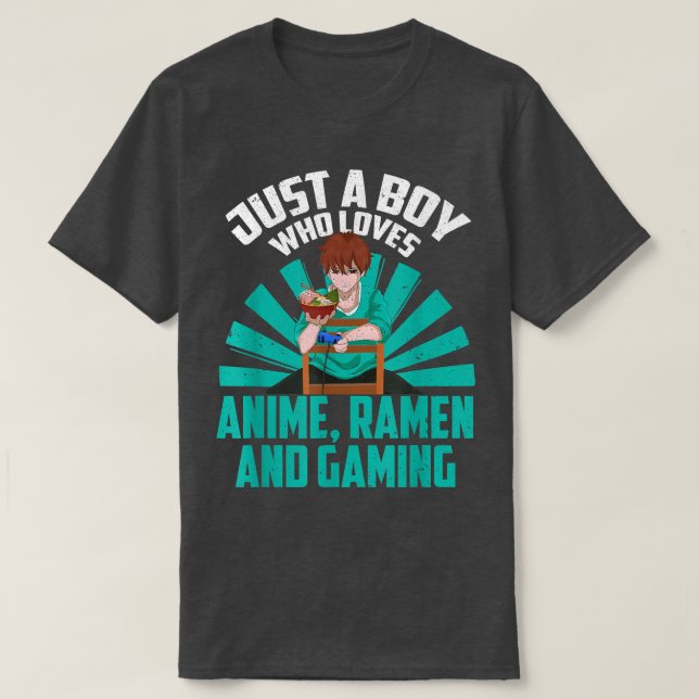 T-shirt Japonais Ramen Jeu Otaku Kawaii Gamer Boys Kawa (Design devant)