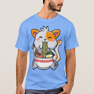 T-shirt Japonais Ramen Kawaii Anime Amoureux des chats Pap