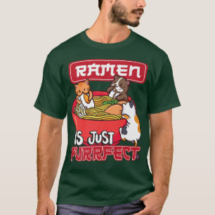 T-shirt Japonais Ramen nouilles Anime drôle Japon chat