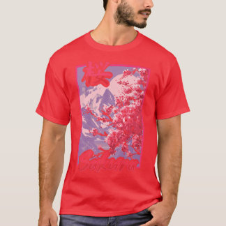 T-shirt Japonais Sakura Cherry Blossom Art pour le café ja