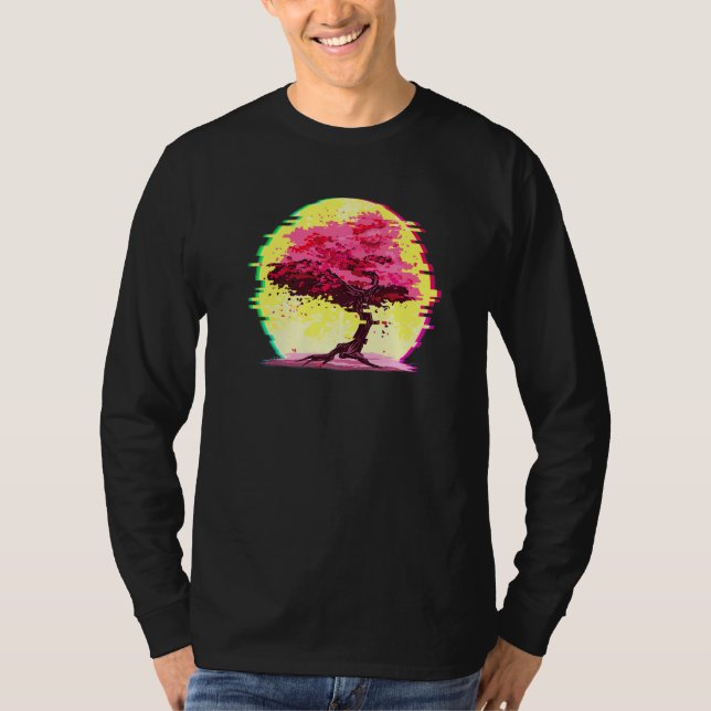 T-shirt Japonais Sakura Cherry Blossom Vaporwave Japon Aes (Devant)