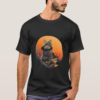 T-shirt Japonais samouraï chat tatouage kawaii ninja chat 