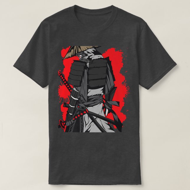 T-shirt Japonais Samurai Guerrier Avec Épée Et Bushido Co (Design devant)