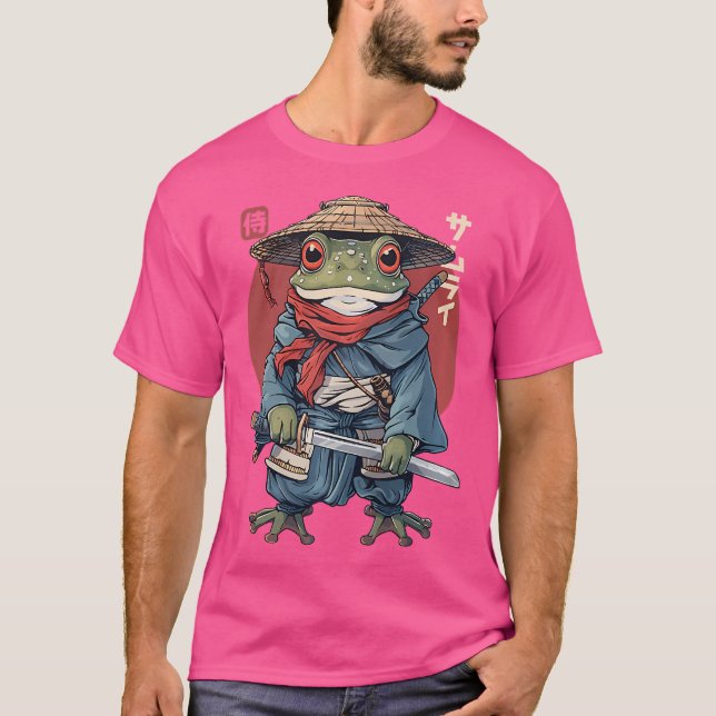 T-shirt Japonais Samurai Guerrier de grenouille Ukiyo Samu (Devant)