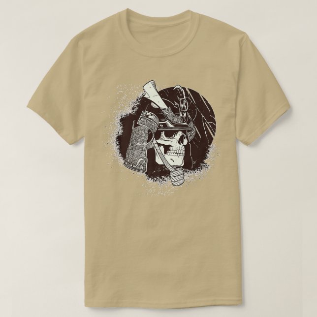 T-shirt Japonais Samurai Guerrier Katana Skeleton (Design devant)