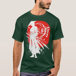 T-shirt Japonais Samurai guerrier Rétro Japon Calligraphie