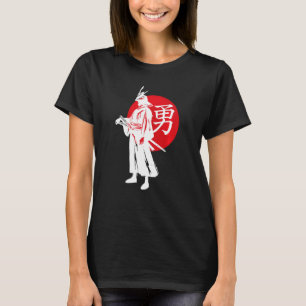 T-shirt Japonais Samurai Retro Rising Sun Japon Calligraph
