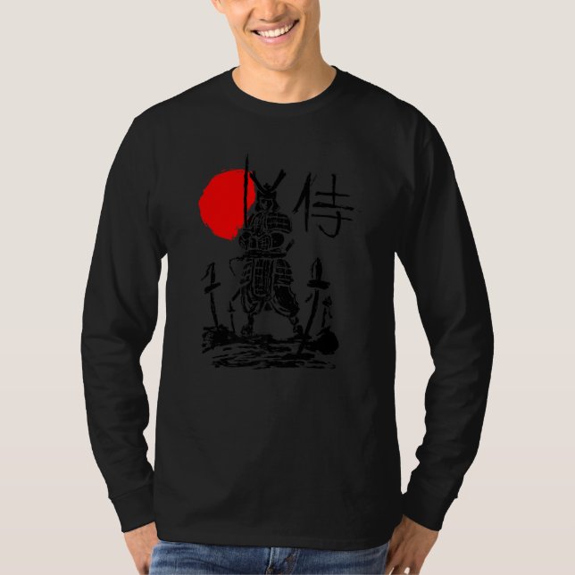 T-shirt Japonais Samurai Sword Warrior Minimal Abstrait (Devant)