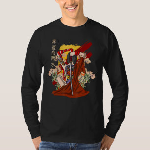 T-shirt Japonais Samurai Vintage Sakura Cherry Blossom Kat