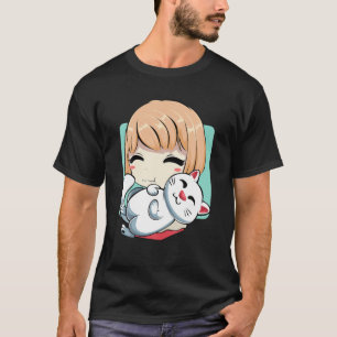 T-shirt Japonaise Anime Girl Chat Kitten Animation Cosplay