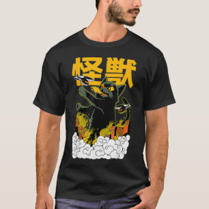 T-shirt Japonaise Cat Japon Kaiju Monster Manga 