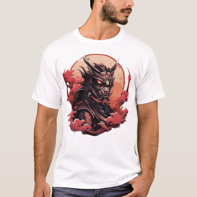 T-shirt japonaise oni démons guerrier samouraï dragon (Devant)