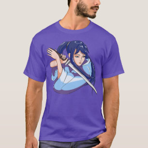 T-shirt Japonaise Samurai Katana Fighter Japan Girl 