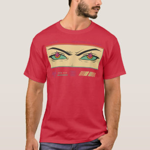 T-shirt Japonaise Yeux Feu Fille Caractère Anime Japonais