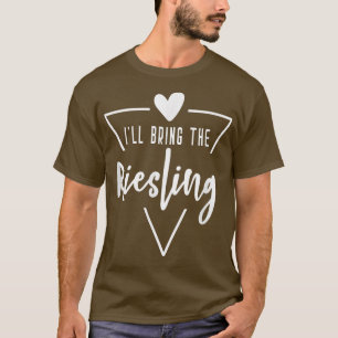 T-shirt J'apporterai le Riesling  Cœur Demoiselle d'honneu