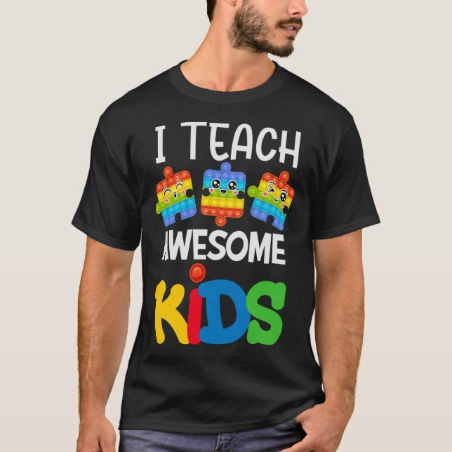 T-shirt J'Apprends À Des Enfants Awesome Puzzle Piece Sens (Devant)
