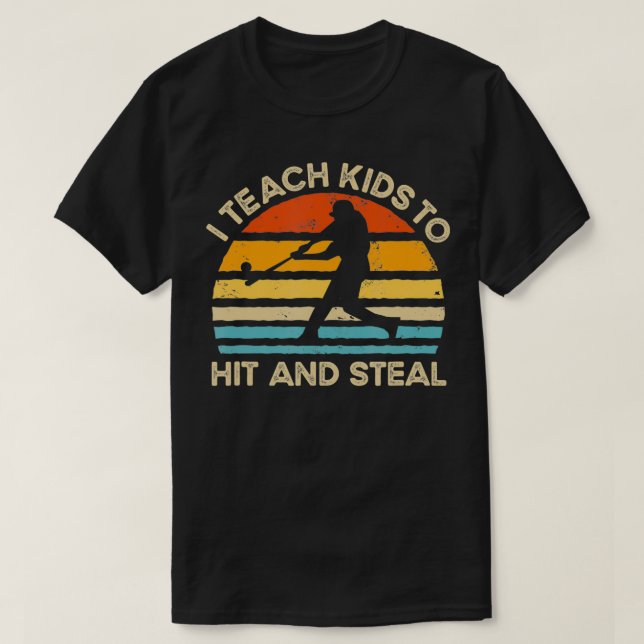 T-shirt J'Apprends Aux Enfants À Frapper Et Voler Des Vint (Design devant)