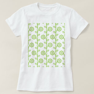 T-shirt Jardin à fleurs plates vertes Motif