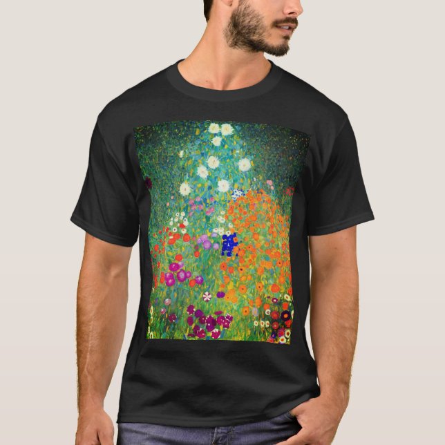 T-shirt Jardin aux fleurs Gustav Klimt (Devant)