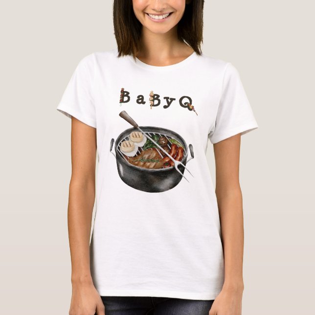 T-shirt Jardin barbecue Baby shower  barbecue Mère barbecu (Devant)