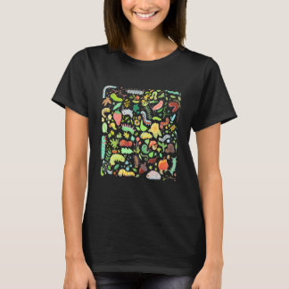 T-shirt Jardin Cute Caterpillar avec Fruits Fleurs pour