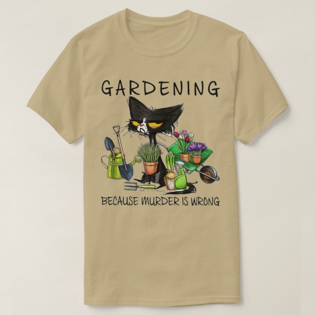 T-shirt Jardin De Chat Noir Parce Que Le Meurtre Est Mauva (Design devant)