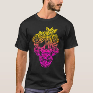 T-shirt Jardin De Fleurs Beau Crâne De Mort Compost