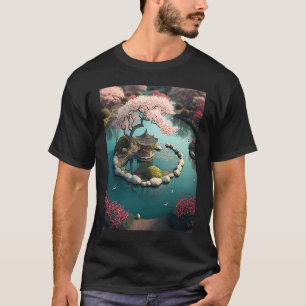 T-shirt Jardin de fleurs de cerisier Sakura Étang du sanct