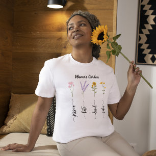 T-shirt Jardin de maman Enfants personnalisés Nom Fête des