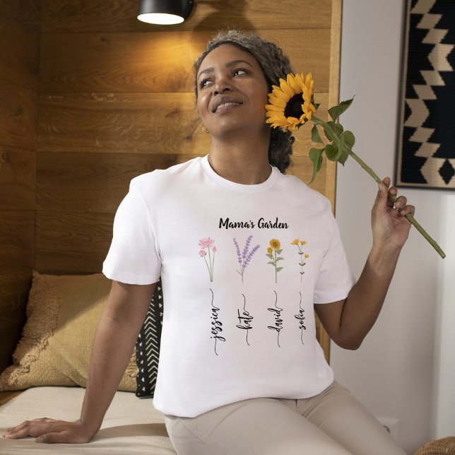 T-shirt Jardin de maman Enfants personnalisés Nom Fête des (Créateur téléchargé)