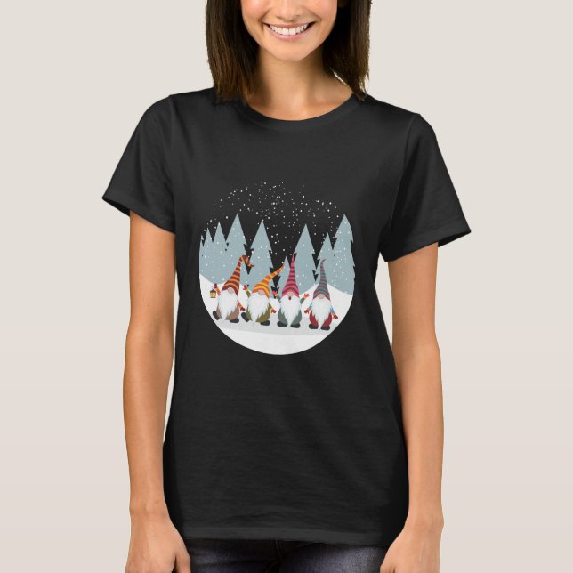 T-shirt Jardin de Noël Gnomies Noël Noël Gnome (Devant)