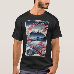 T-shirt Jardin de Sakura Geisha Mont Fuji Cerisier