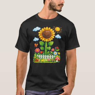 T-shirt Jardin de tournesols fantaisiste Illustration de l