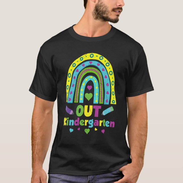 T-shirt Jardin d'enfants Boho Rainbow Peace School Kinder (Devant)