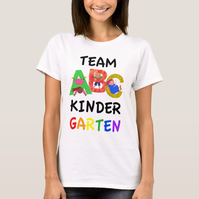 T-shirt Jardin d'enfants d'équipe de nouveau à l'école ABC (Devant)
