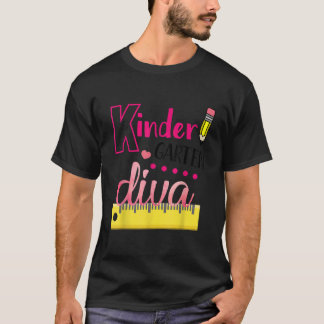 T-shirt Jardin D'Enfants Diva Mignonne Premier Jour D'Écol
