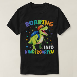 T-shirt Jardin D'Enfants Gravants Dinosaure T Rex Retour À