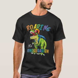 T-shirt Jardin D'Enfants Gravants Dinosaure T Rex Retour À