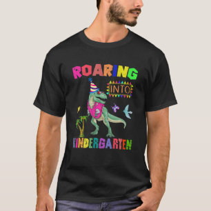 T-shirt Jardin D'Enfants Gravants Dinosaure T Rex Retour À