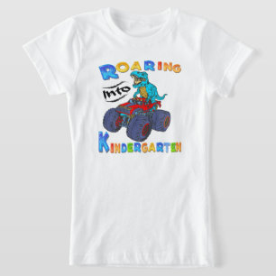 T-Shirt Jardin D'Enfants Gravants Dinosaure T Rex Retour À