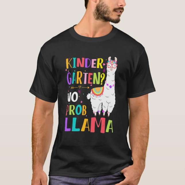 T-shirt Jardin D'Enfants Pas De Llama Prob Retour À L'Écol (Devant)